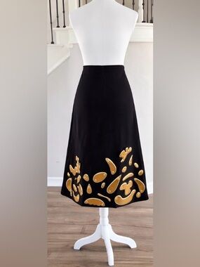 👉 Sold Out $425 👈 Cynthia Rowley Calypso Midi Skirt NWT Size 6 Gold Appliqué